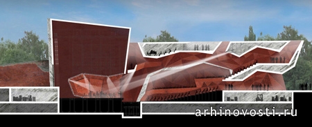 Менис Аркитектос (Menis Arquitectos) предложили городу проект нового мьюзик-холла (Jordanék Music Hall). Торунь, Польша.