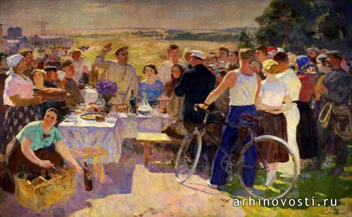 С. Герасимов. Колхозный праздник. 1937.