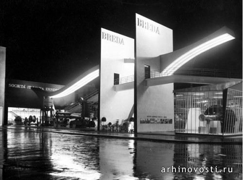 Выставка Бреда (Breda Exhibition), 29-я торговая ярмарка (29th Trades Fair), Милан, 1951. Архитектор Лучиано Бальдессари (Luciano Baldessari). Фотография: Бреда (Breda).