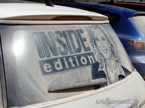 Помой меня снова. Рисунки на стёклах авто_iedeb