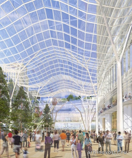 Проект Транзитного центра (San Francisco Transit Center), дизайн  Пелли Кларк Пелли (Pelli Clarke Pelli), Сан-Франциско, Америка.