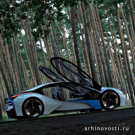 Визуальная динамика в выставочном концепте БМВ (BMW). Франкфурт-на-Майне, Германия.