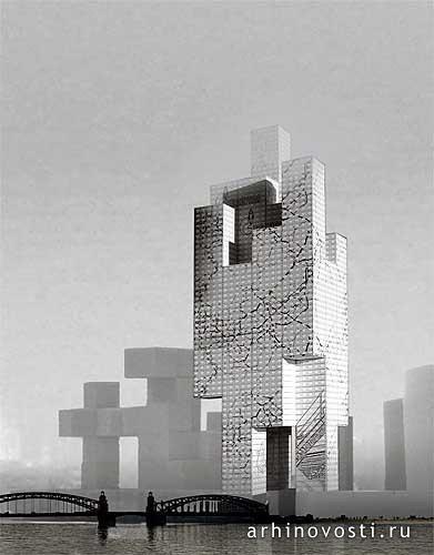 Конкурсный проект центрального офиса Газпрома, ОМА (Rem Kolhaas, Office for Metropolitan Architecture).