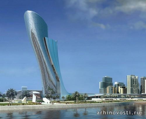 Ворота Столицы (Capital Gate), проект бюро RMJM, Дубаи, ОАЭ.