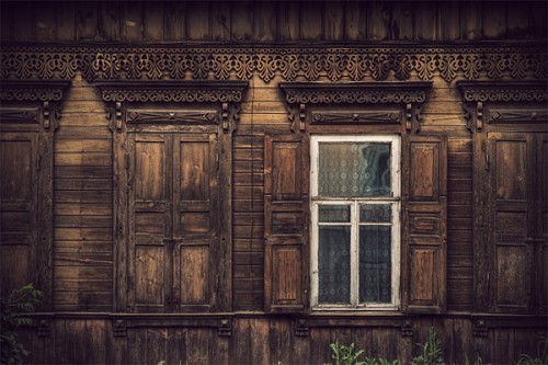 Сибирские деревянные дома. Иркутская область, Россия. Сибирские деревянные дома. Иркутская область, Россия.