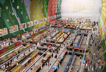 Рыночный зал (Market Hall), проект бюро МВРДВ (MVRDV), Роттердам. Рыночный зал (Market Hall), проект бюро МВРДВ (MVRDV), Роттердам.
