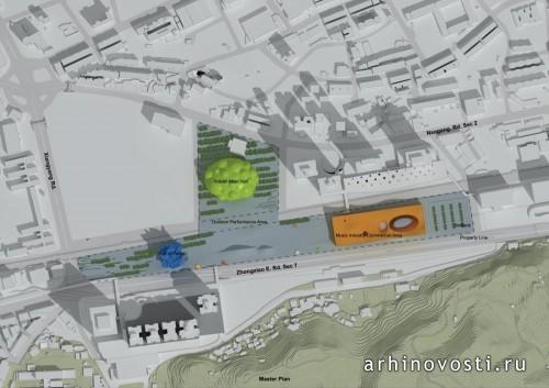 Конкурсный проект бюро Вижндивижн (Visiondivision), концепция Центра популярной музыки для тайваньского города Тайпей (Taipei Pop Music Center).