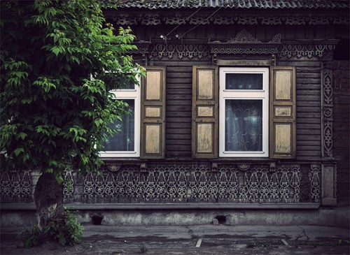 Сибирские деревянные дома. Иркутская область, Россия.