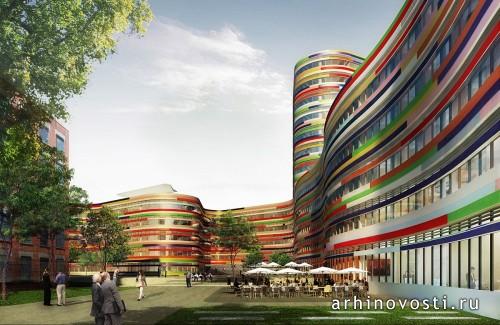Проект нового здания для офиса городского развития и городской среды (Office for Urban Development and Environment) в Гамбурге, концепция бюро Зауэрбрюх Хаттон (Sauerbruch Hutton).
