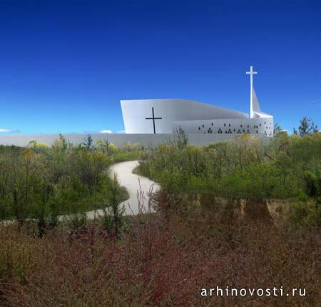 "Голубь мира" (Dove of Peace), церковь для района Ордос (Ordos), проект Санлэй Дизайн (Sunlay Design), Китай.