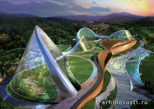 Национальный экологический институт от «Сэму Аркитектс» (Samoo Architects) совместно с Гримшоу Аркитекст (Grimshaw Architects). Сочхон, Южная Корея.