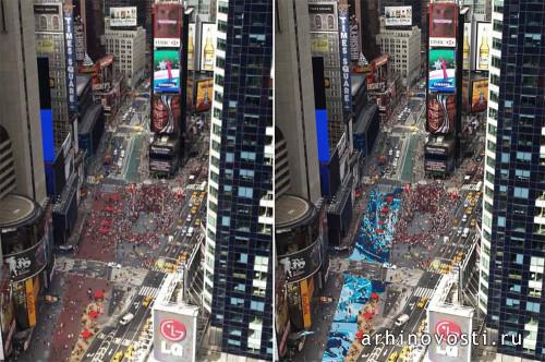 Проект бюро Снохетта (Snøhetta) по реконструкции Таймз Сквэр (Times Square), Нью-Йорк, Америка.
