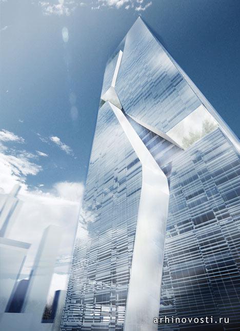 Офисная башня Shenzhen Guosen Securities Tower, проект бюро Массимилиано и Дориана Фуксас (Massimiliano and Doriana Fuksas), Шэньчжэнь, Китай.
