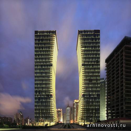 Офисные башни Riviera TwinStar Square от Arquitectonica. Шанхай, Китай.