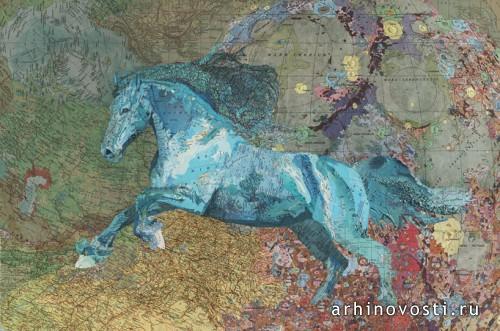Коллажи из географических карт от Мэта Касика (Matt Cusick). Нью-Йорк, США.