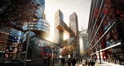 Небоскрёбы Cross # Towers от BIG. Сеул, Южная Корея.
