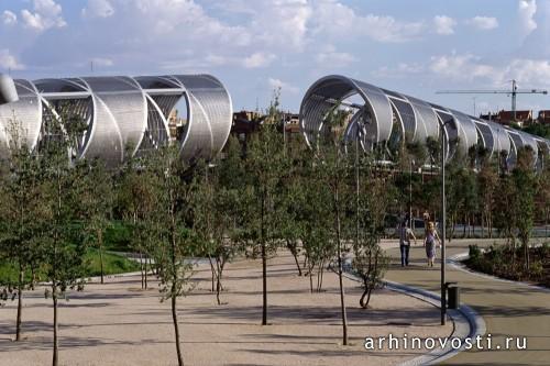 Пешеходный мост Arganzuela от Dominique Perrault Architecture. Мадрид, Испания.