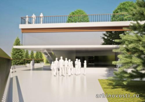 Общеобразовательная школа. Визуализация входной группы младшего блока