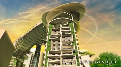 Проект "GREEN SNAKE" – разработка фасадной части зданий и рекреационной зоны. Владивосток, Россия.