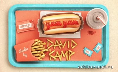 Видеоролик «Happy Food» (Счастливая еда) от Yum Yum.