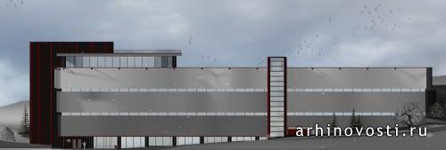 Многоуровневый закрытый паркинг.