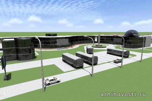 Торгово-гостиничный комплекс с автовокзалом. Дмитров, Россия.