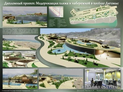 Модернизация пляжа и набережной. Дагомыс, Россия.