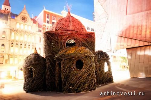 Собор из ивняка от Патрика Даугерти (Patrick Dougherty). Мельбурн, Австралия.