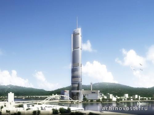 Небоскрёб «Busan Lotte World Tower» от SOM. Пусан, Южная Корея.
