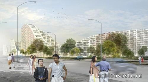 План застройки района Биньхай от HAO и Archiland. Тяньцзинь, Китай.