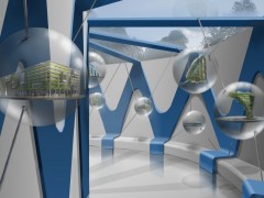 Проект интерьера выставки «Инфузория». Запорожье, Украина.