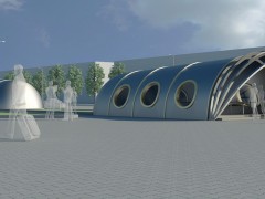 Проект подземного перехода в образе батискафа. Минск, Беларусь.