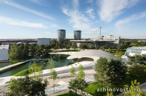 Павильон Porsche от Henn Architekten. Вольфсбург, Германия.