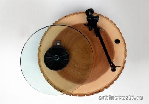 Деревянный проигрыватель винилов Barky от Audiowood. США.