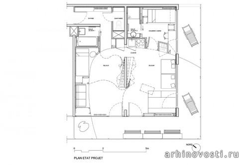 Дизайн интерьера квартиры от h2o architectes. Менюир, Франция.