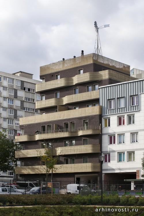 Многоквартирный дом «Le Candide » от Bruno Rollet Architecte. Витри-сюр-Сен, Франция.