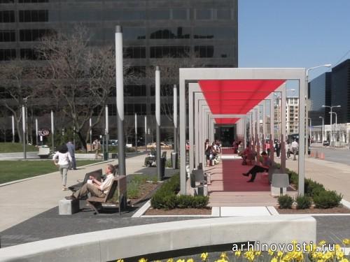 Сквер Перка (Perk Park) от Thomas Balsley Associates и McKnight Associates. Кливленд, США.