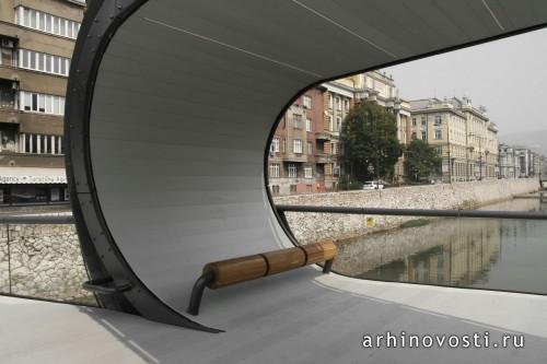 Пешеходный мост «Festina Lente» (Поспешай медленно) от Аднана Алагича (Adnan Alagić). Сараево, Босния и Герцеговина.
