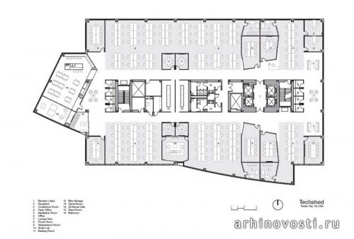 Офис Techshed от Garcia Tamjidi Architecture Design. Фостер Сити, США.
