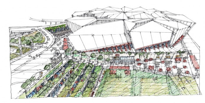 Стадион Atlanta Falcons от 360 Architecture в Атланте, США