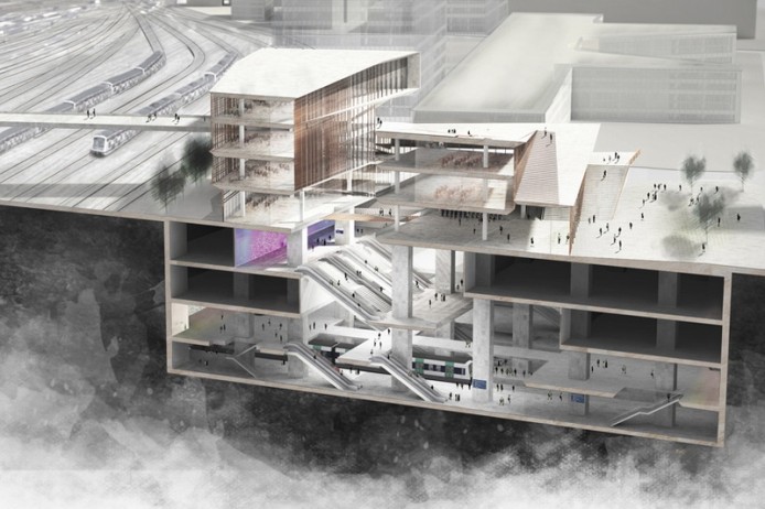 Вокзал от Kengo Kuma and Associates. Париж, Франция.